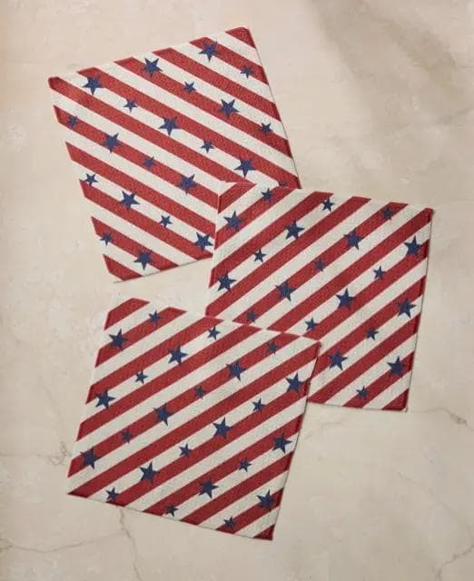 *NEW* Geometry Patriotic Stripe Dishcloth Set - Image 1