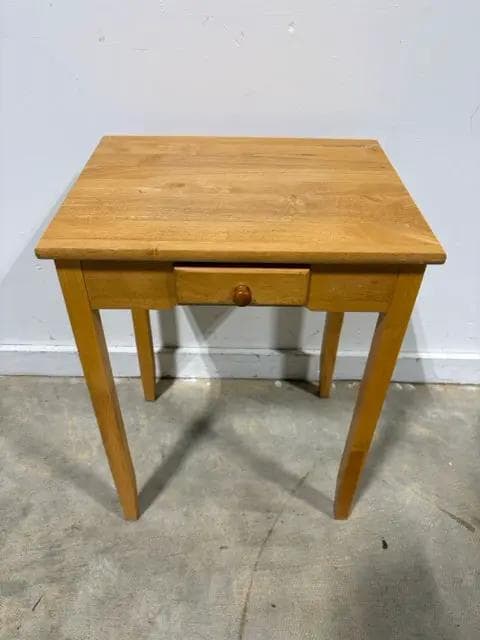 Light Wood Rectangular Table With Drawer - Image 1