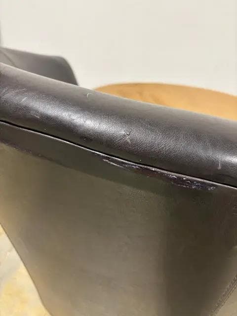 Ashley Oversized Swivel Brown Suede Faux Leather Accent Chair - Thumbnail 4