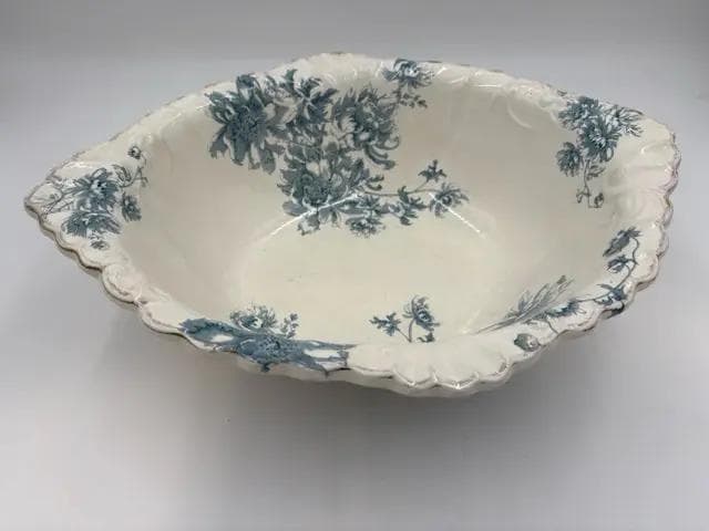 White And Blue Antique Porcelain Wash Basin - Image 1