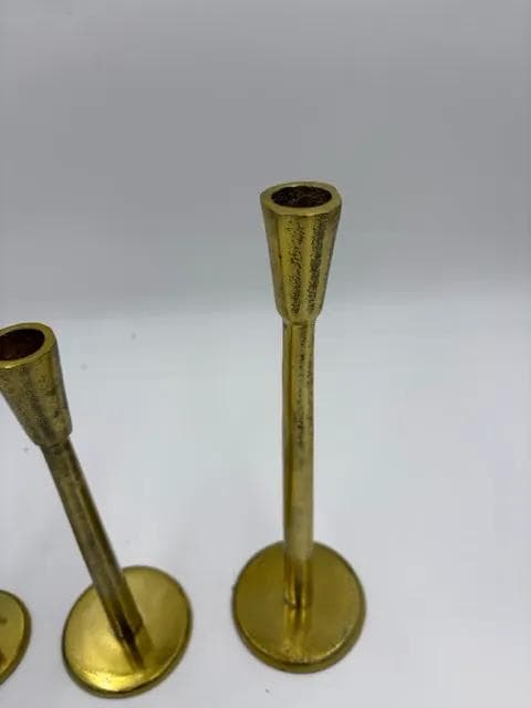 Set Of 3 Gold Tiered Candlestick Holders - Thumbnail 2