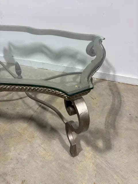 Glass Top Coffee Table With Metal Base - Thumbnail 2