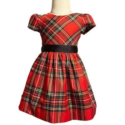 Ralph Lauren Girls Plaid Dress 18M Red Tartan Lined Holiday Christmas - Image 1