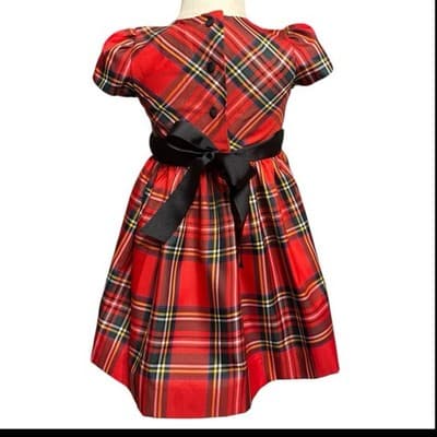 Ralph Lauren Girls Plaid Dress 18M Red Tartan Lined Holiday Christmas - Thumbnail 2