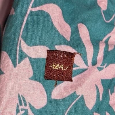 Tea Collection Girls Floral Dress Size 5 Teal Pink Ruffle Hem Cotton - Thumbnail 3