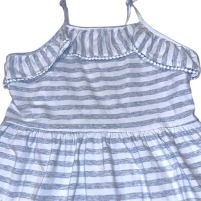 Vignette Girls Striped Cotton Sundress Size 10 - Grey/White - Thumbnail 3