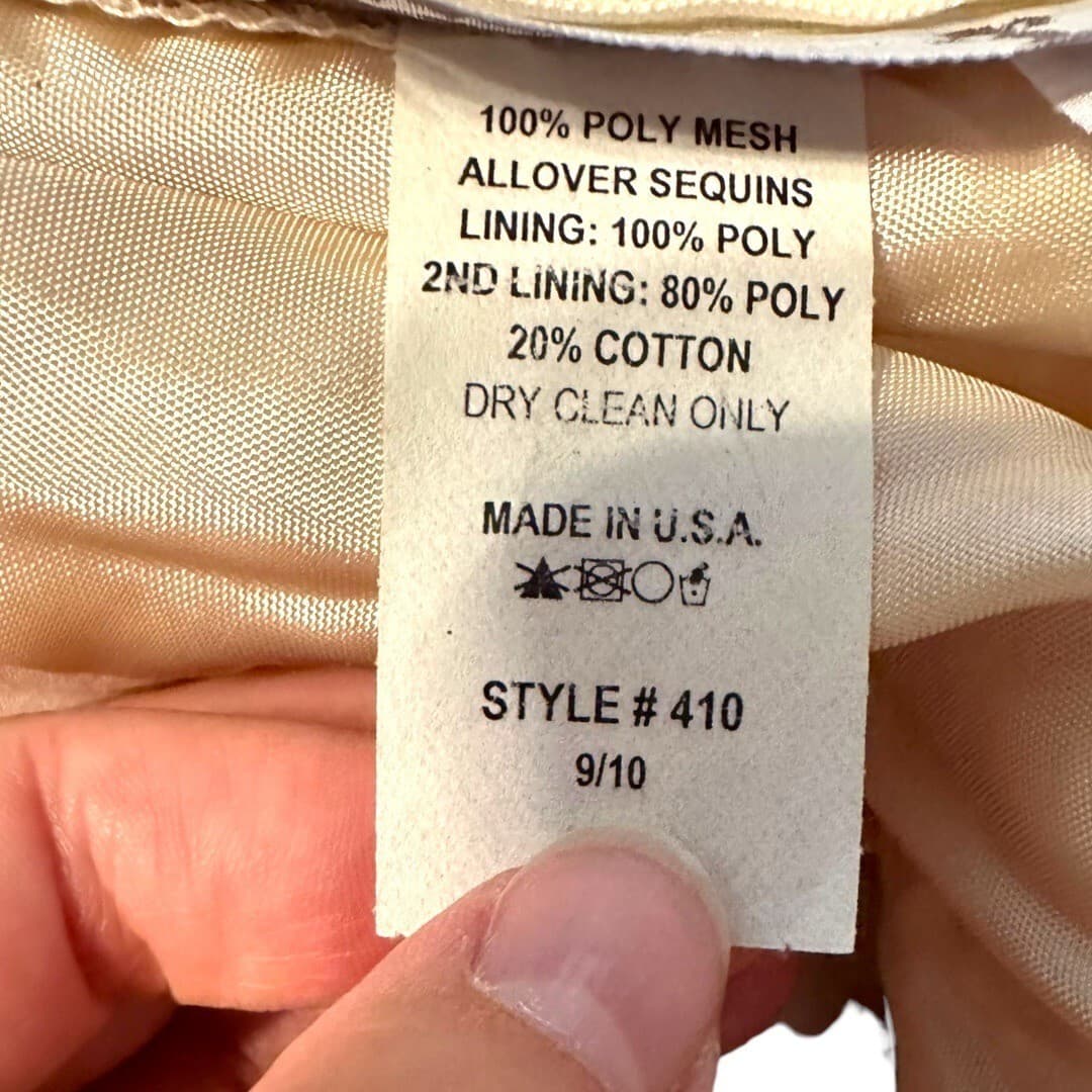 Girls Kids Dream Sequin & Tulle Dress 9/10 Rose Gold & Pink - Thumbnail 4