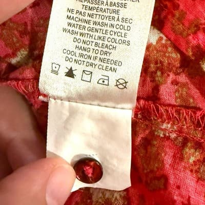 Joie Red Floral Ruffle Blouse M Boho Peasant Top Button Front Long Sleeve Cotton - Thumbnail 9
