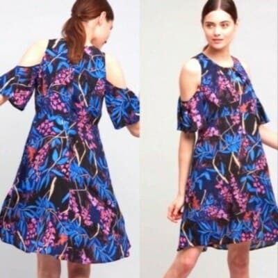 Maeve by Anthropologie Elia Floral Open Shoulder Dress Size 8 - Thumbnail 7