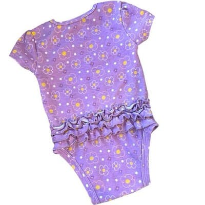 Disney Baby Rapunzel 1st Birthday Bodysuit 18M Purple Princess Cake Smash - Thumbnail 2