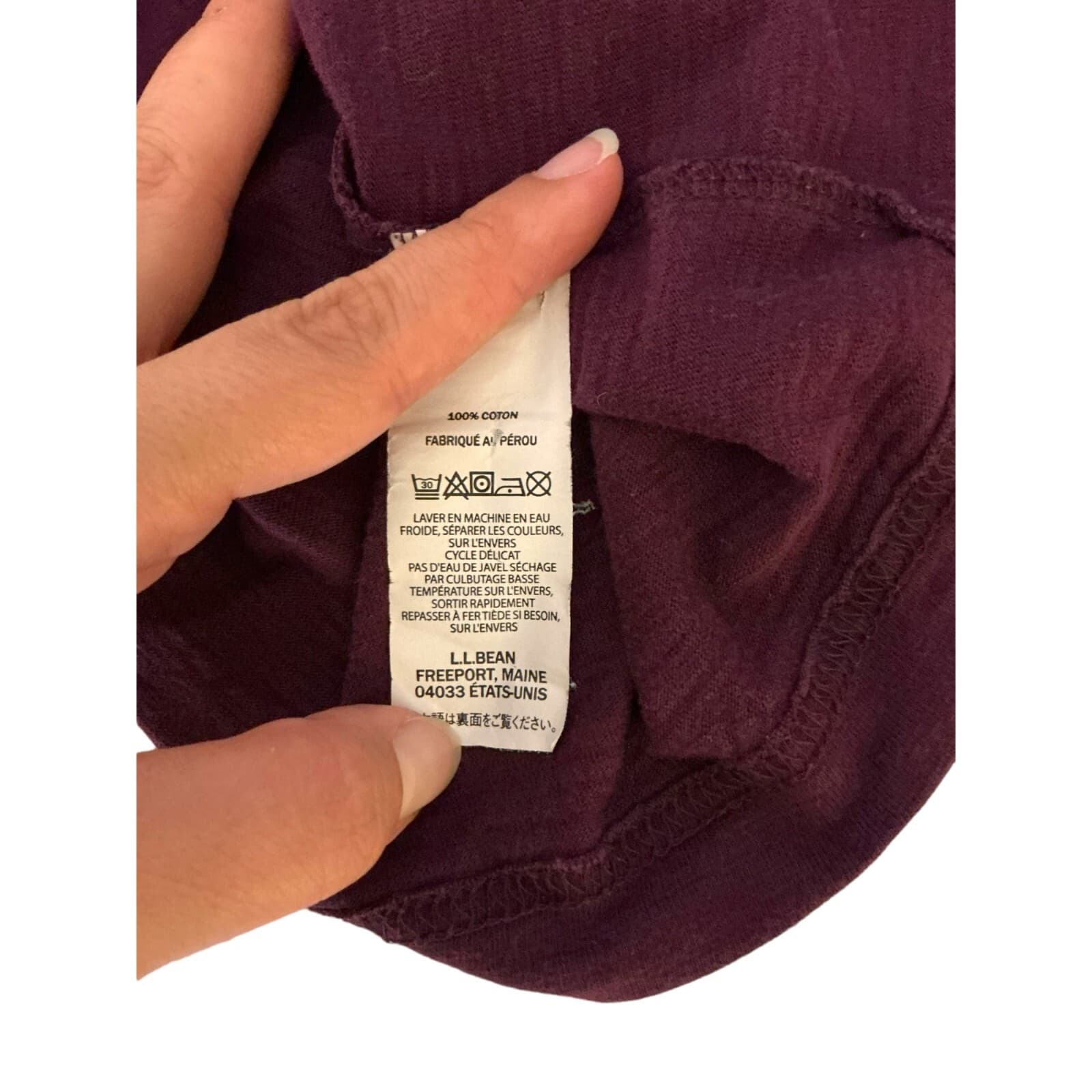 L.L. Bean Long Sleeve 6-7 T-Shirt Purple 100% Cotton - Thumbnail 4