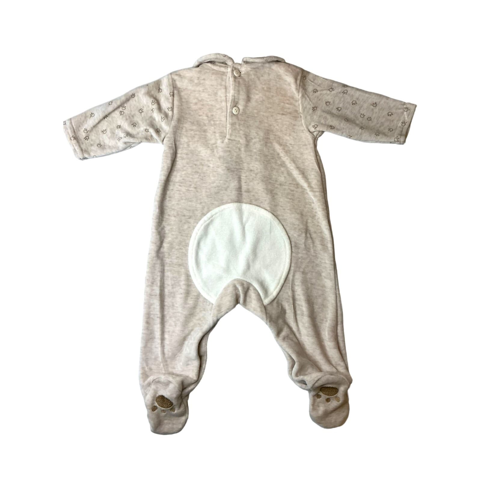 Baby Grand Vintage Velour Lion 3-6 Months Tan Cotton Blend - Thumbnail 2