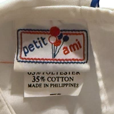 Vintage Petit Ami Baby Boy Romper 6M Blue White Bow Tie Turtle Embroidery - Thumbnail 5