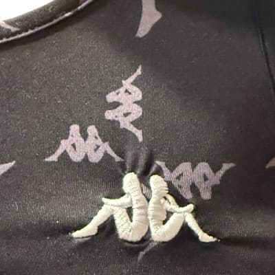 Kappa Logo Print Crop Tank Top Women’s M Black Y2K Streetwear Athletic - Thumbnail 6