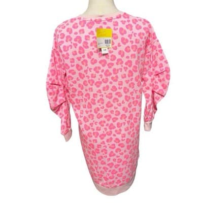 Cabana by Crown & Ivy Women’s Pink Leopard Print Sweatshirt Dress Size L NWT - Thumbnail 7