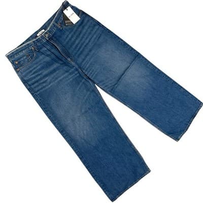 RE/DONE Crystal Bay Fade Low Rider Loose Jeans Rhinestone Waistband Size 32 NWT - Thumbnail 3