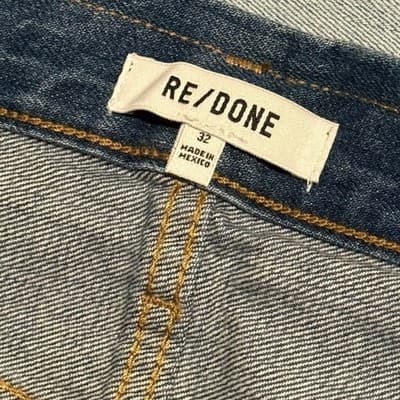 RE/DONE Crystal Bay Fade Low Rider Loose Jeans Rhinestone Waistband Size 32 NWT - Thumbnail 5