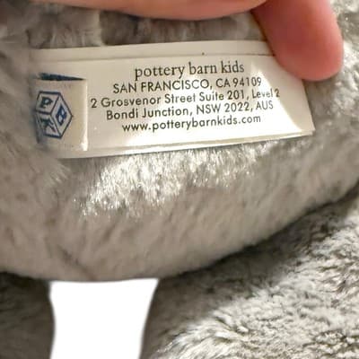 Pottery Barn Kids Gray Plush Elephant Stuffed Animal 16” Nursery Decor Soft Toy - Thumbnail 8