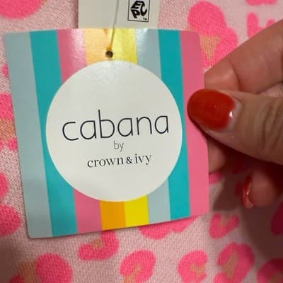 Cabana by Crown & Ivy Women’s Pink Leopard Print Sweatshirt Dress Size L NWT - Thumbnail 8