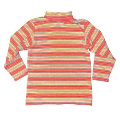 Vintage Mulberribush Girls Rainbow Stripe Turtleneck Top Size 6 USA Made - Thumbnail 2