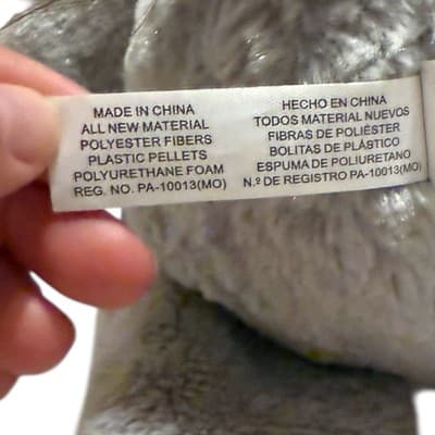 Pottery Barn Kids Gray Plush Elephant Stuffed Animal 16” Nursery Decor Soft Toy - Thumbnail 9