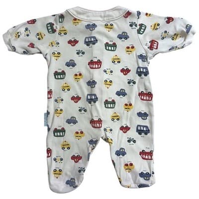 Vintage Little Me Baby Romper | Cars, Buses, & Bikes Print 0-3 Months - Thumbnail 2