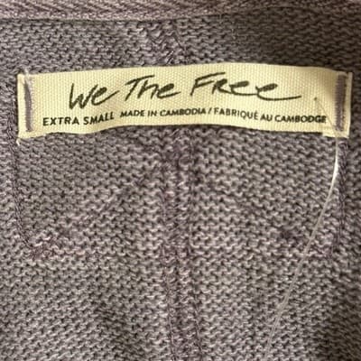 Free People We The Free Surplice Wrap Sweatshirt XS Oversized Raw Seam NWT - Thumbnail 6