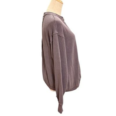 Free People We The Free Surplice Wrap Sweatshirt XS Oversized Raw Seam NWT - Thumbnail 2