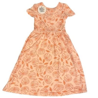 Dot Dot Smile Girls Pumpkin Print Maxi Dress 12/24M - Perfect for Fall - Thumbnail 2