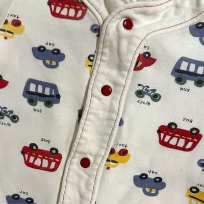 Vintage Little Me Baby Romper | Cars, Buses, & Bikes Print 0-3 Months - Thumbnail 3