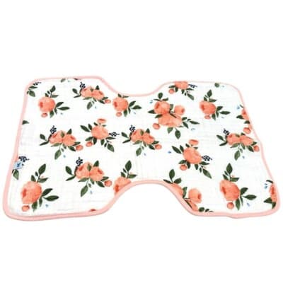 Little Unicorn Watercolor Roses Cotton Muslin Gift Set Swaddle Bibs Burp Cloth - Thumbnail 5