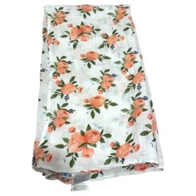 Little Unicorn Watercolor Roses Cotton Muslin Gift Set Swaddle Bibs Burp Cloth - Thumbnail 8