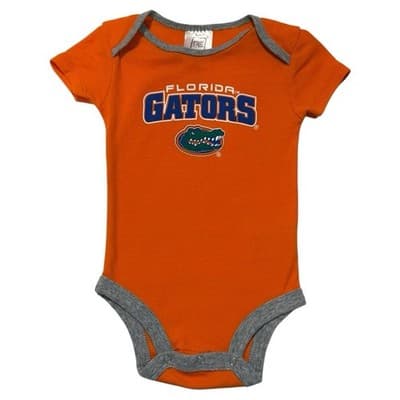 Florida Gators Baby Bodysuit 12M ProEdge NCAA Orange Bodysuit Gray Trim - Image 1