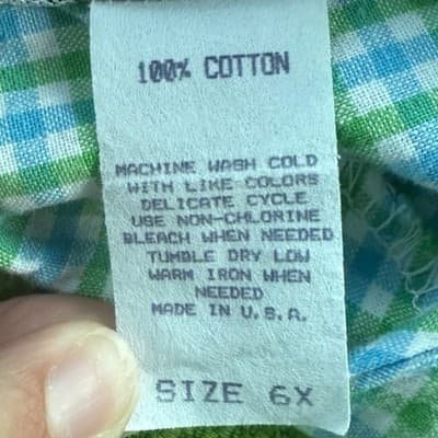 Vintage Greggy Girl Girls Gingham Palm Tree Applique Top Size 6X USA Made - Thumbnail 7