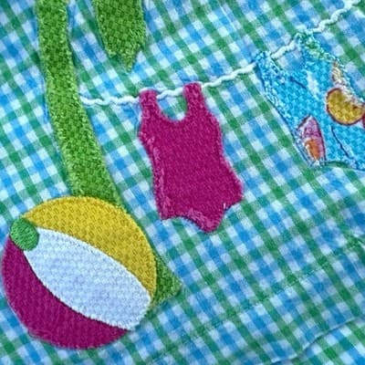 Vintage Greggy Girl Girls Gingham Palm Tree Applique Top Size 6X USA Made - Thumbnail 4