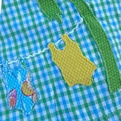 Vintage Greggy Girl Girls Gingham Palm Tree Applique Top Size 6X USA Made - Thumbnail 5