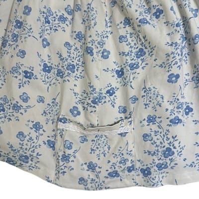 SweetHoney Girls Size 10Y Blue Floral Button Front Cottagecore Dress - Thumbnail 4