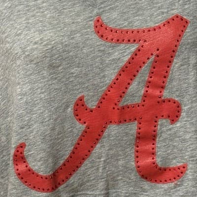 PINK Victoria’s Secret Alabama Crimson Tide Crop T-Shirt Medium Gray - Thumbnail 4