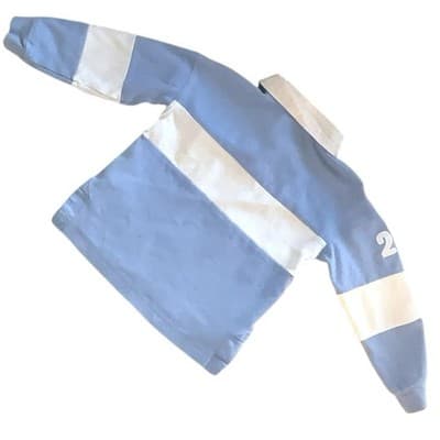 Disney Mickey Mouse Rugby Shirt Size XS 110 Blue Cream Embroidered Pullover Kids - Thumbnail 6