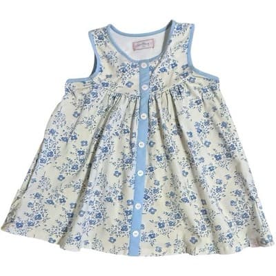 SweetHoney Girls Size 10Y Blue Floral Button Front Cottagecore Dress