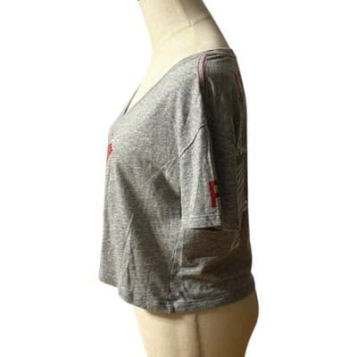 PINK Victoria’s Secret Alabama Crimson Tide Crop T-Shirt Medium Gray - Thumbnail 5