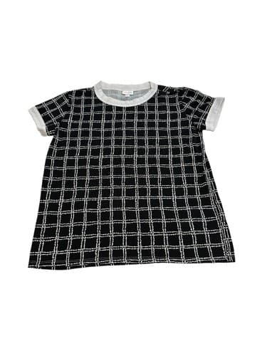 LuLaRoe Women's Black & White Geometric Print Short Sleeve T-Shirt Size Large - Thumbnail 4