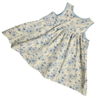 SweetHoney Girls Size 10Y Blue Floral Button Front Cottagecore Dress - Thumbnail 6