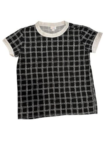 LuLaRoe Women's Black & White Geometric Print Short Sleeve T-Shirt Size Large