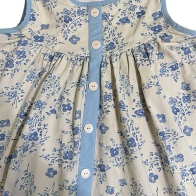 SweetHoney Girls Size 10Y Blue Floral Button Front Cottagecore Dress - Thumbnail 2