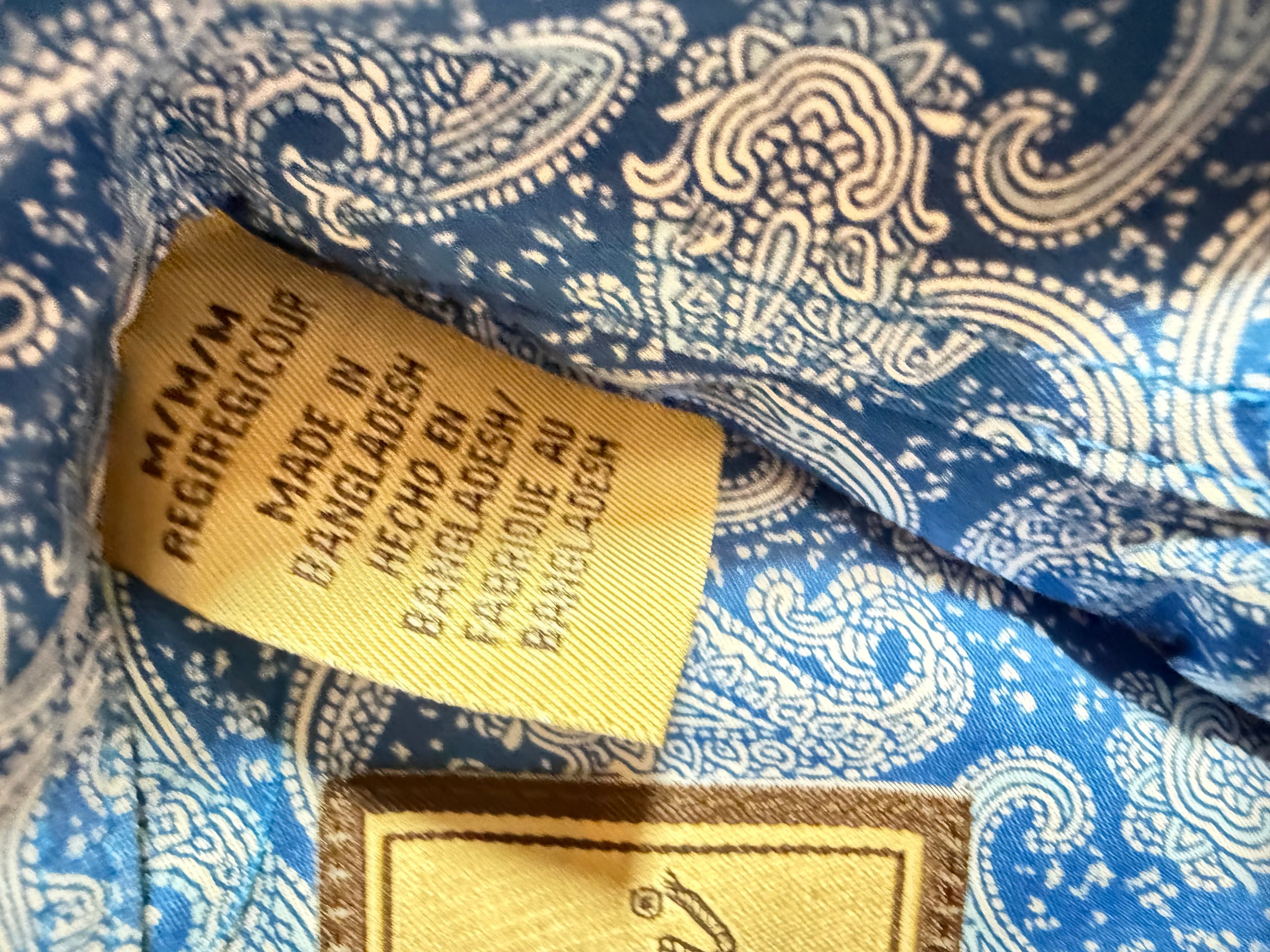 Wrangler George Strait Western Shirt Men's M Blue Paisley L/S Button-Down Cowboy - Thumbnail 4