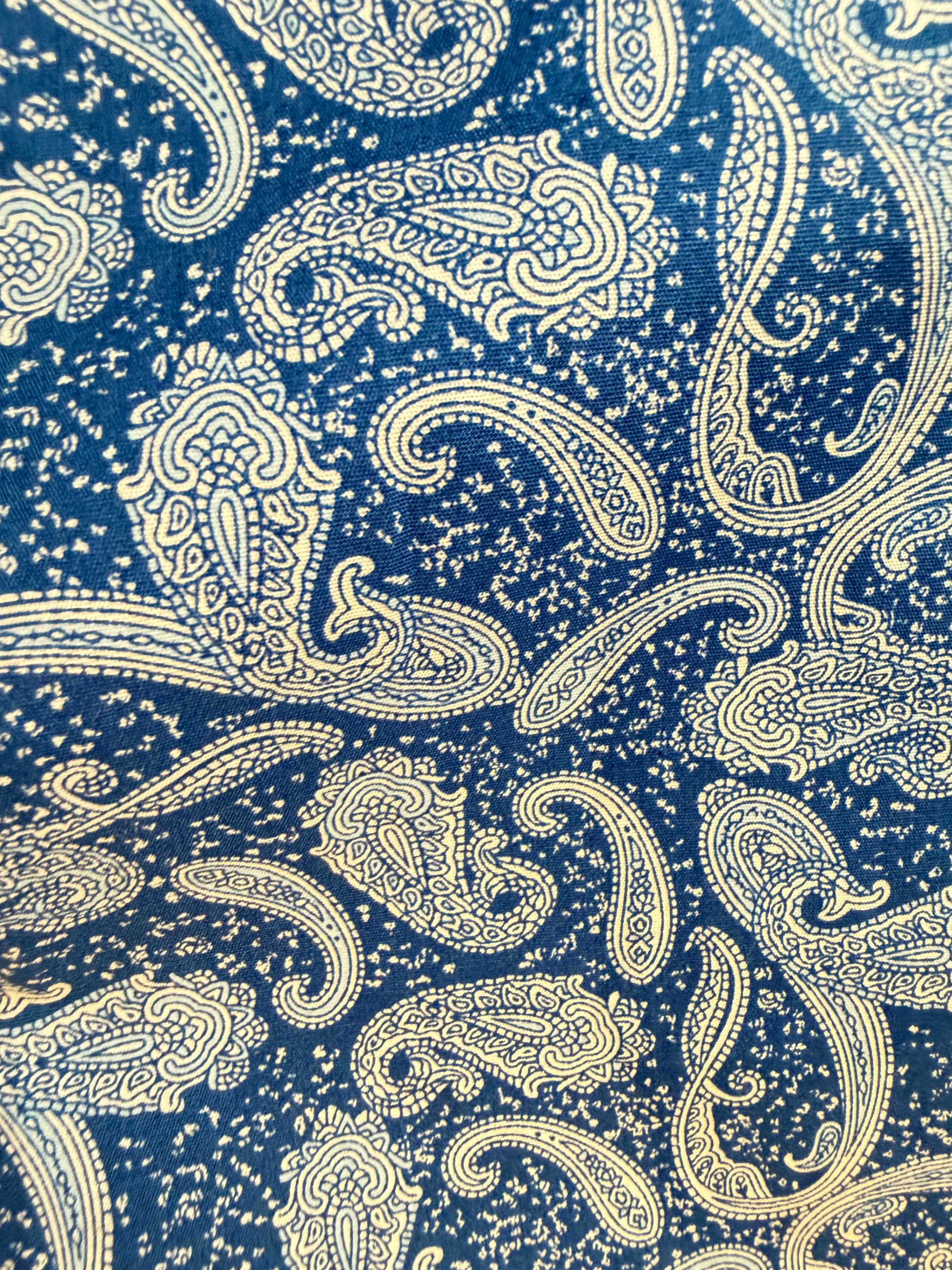 Wrangler George Strait Western Shirt Men's M Blue Paisley L/S Button-Down Cowboy - Thumbnail 6