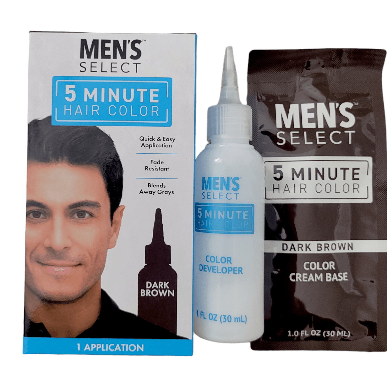 Men's Select 5 Minute Hair Color Dye DARK BRWON - Thumbnail 2
