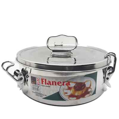 KLOC 6-Inch Diameter Flanera, 1.Qt. with lock and lid with handle, stainless ste - Image 1