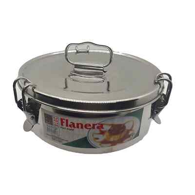KLOC 6-Inch Diameter Flanera, 1.Qt. with lock and lid with handle, stainless ste - Thumbnail 3